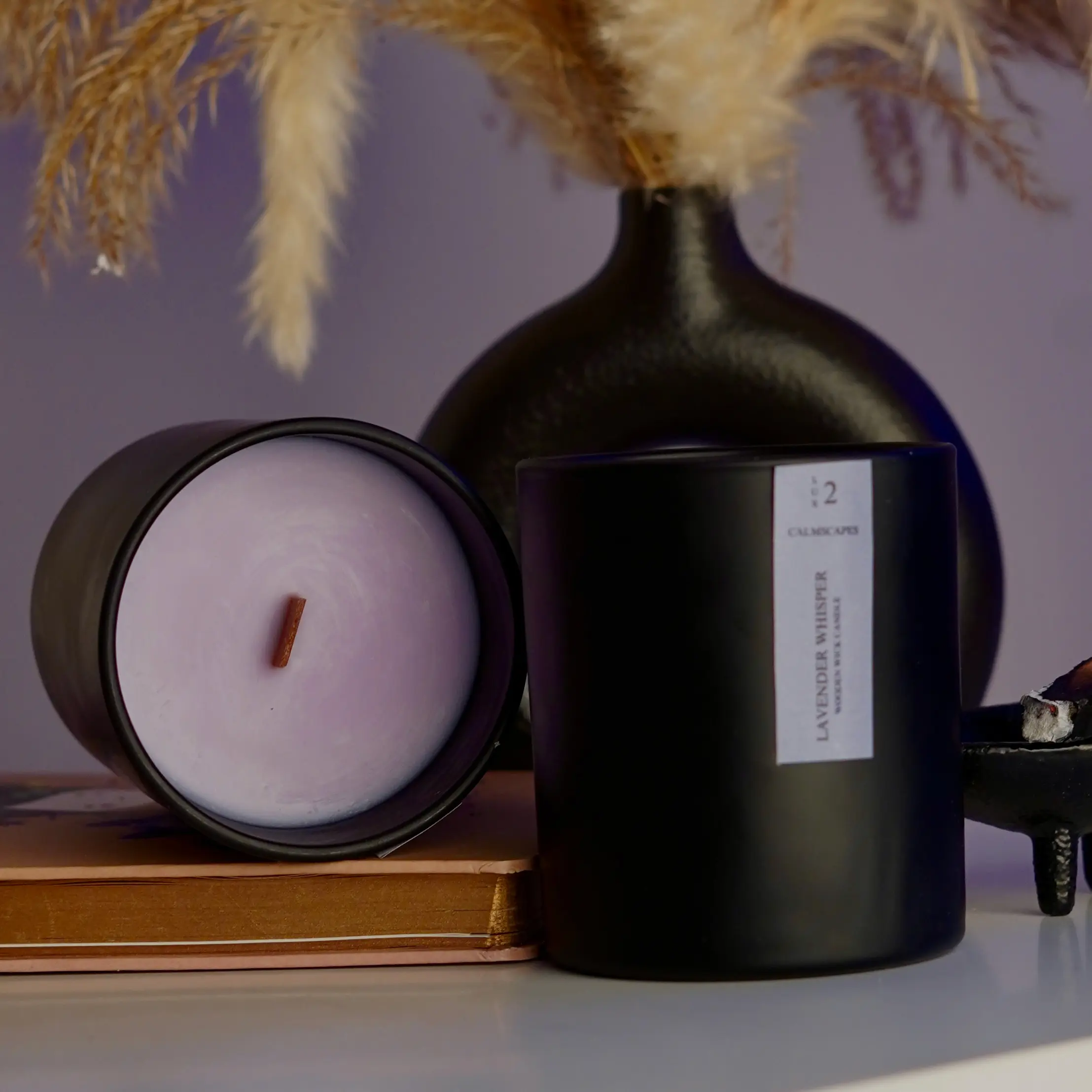 Lavender Whisper - 10 oz Hand-Poured Soy Candle with Wooden Lid | Soothing Lavender Scent for Relaxation & Sleep