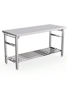 24 X 60 Inches Stainless Steel Work Table For Prep & Work, Folding NSF Heavy Duty Commercial Food Prep Worktable With Adjustable Undershelf For Kitchen Prep Work