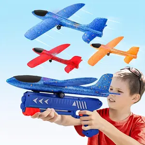 Children Foam Airplane Launcher Indoor Outdoor Sports Toy, Flying Gliding Game for Parent-Child Activities, Halloween Christmas Birthday Gift