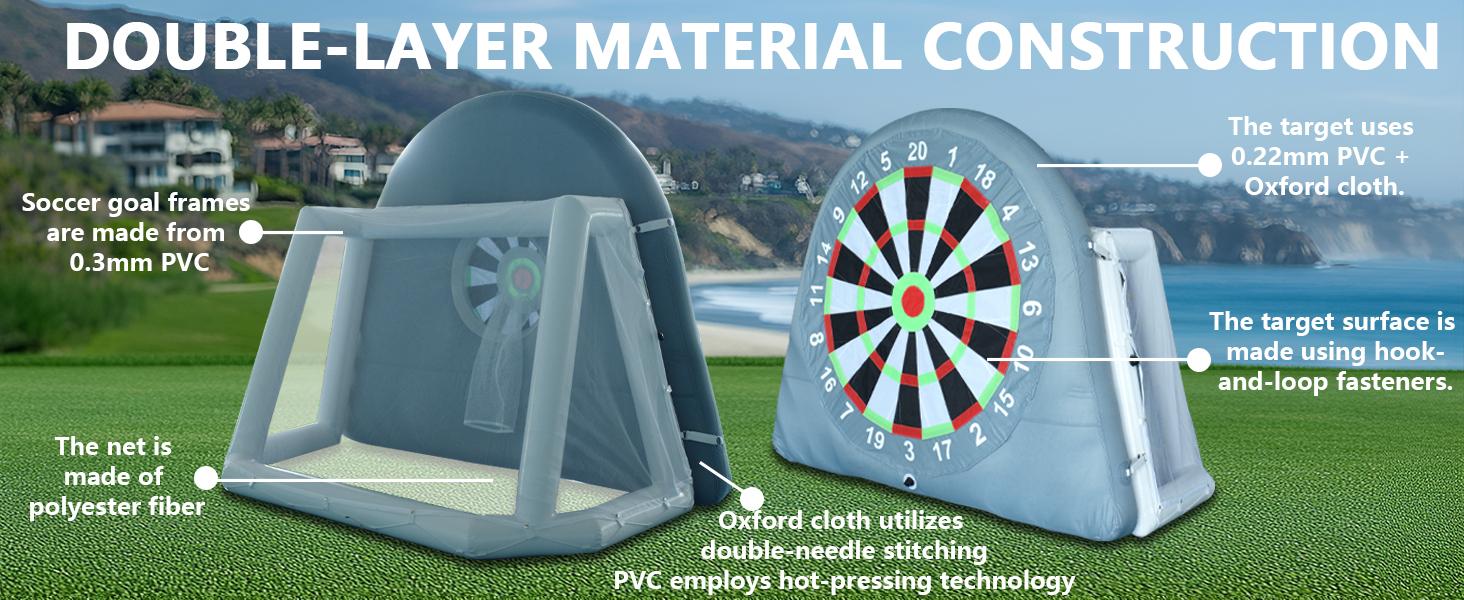 SAYOK Giant 6FT Inflatable Soccer Dart Board Game Set - PVC/Oxford Cloth with Dual-Layer Armor Design, 6 Balls, Pump, 18+ Games Included, for Backyard Birthdays, Tailgates (All Ages)