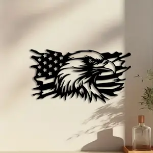 1pc American Flag Metal Wall Art, American Flag Statue Mural, Perfect for Patriotic Wall, Independence Day Decor, Ideal Gift for Patriots, Durable Metal