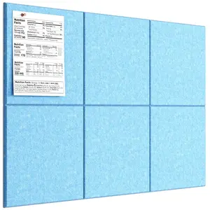 MaxGear Large Cork Board for Wall 36" x 24", Blue Bulletin Board, 6 Pack Felt Wall Tiles with Pushpins, Cork Boards for Office Push Pin Board Tack Board Felt Board