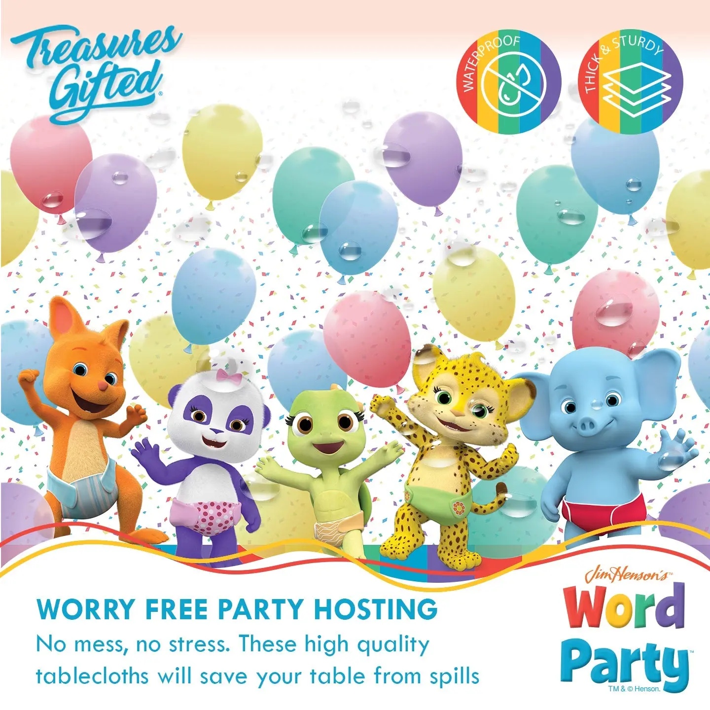 Word Party Tablecloth - Word Party Birthday Supplies - TikTok Shop