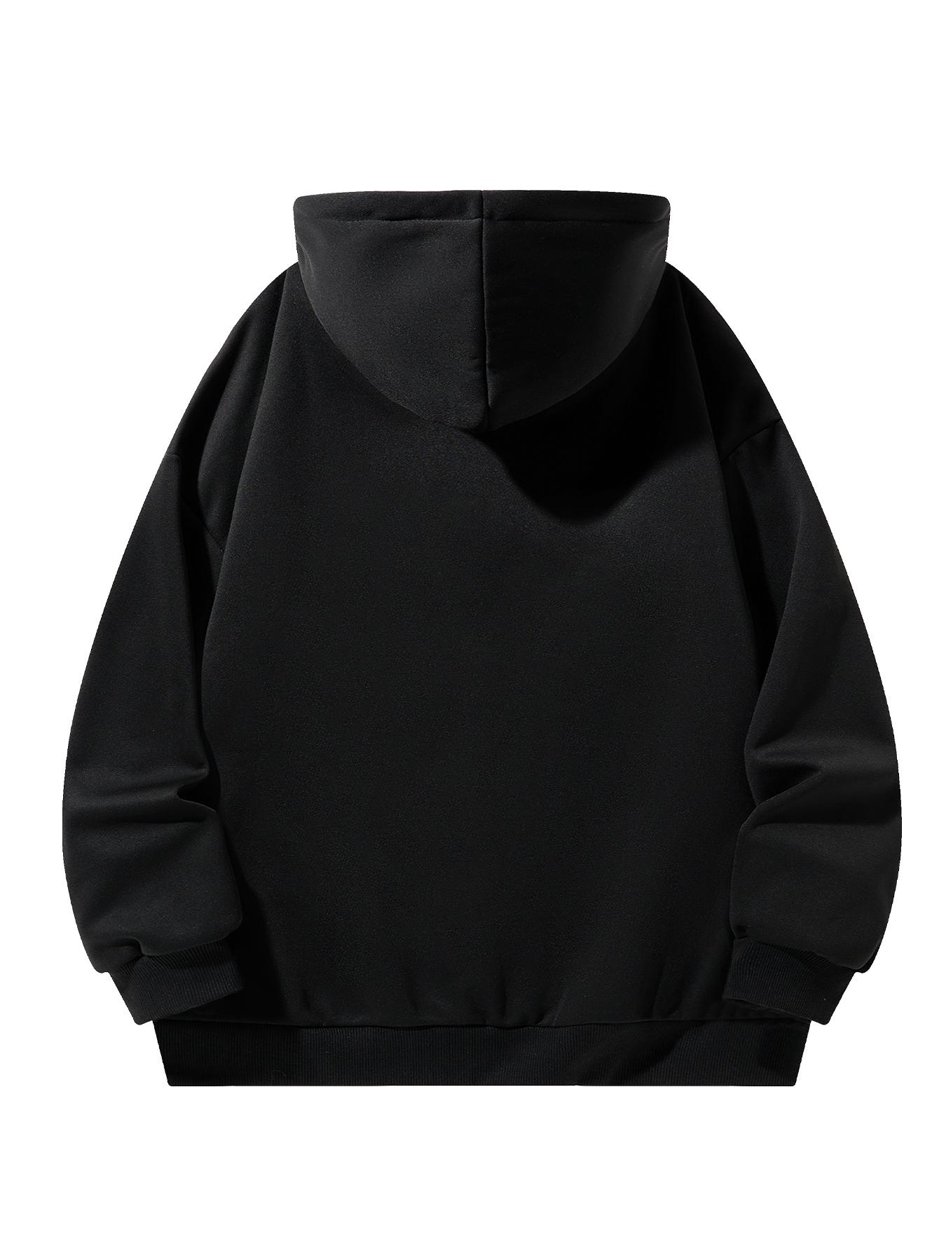 CCCMAI Men's Solid Zip-Up Hoodie Casual Loose Fit Long-Sleeve Hooded Sweatshirt for Everyday Wear All-Season Menswear Aesthetic Street Style