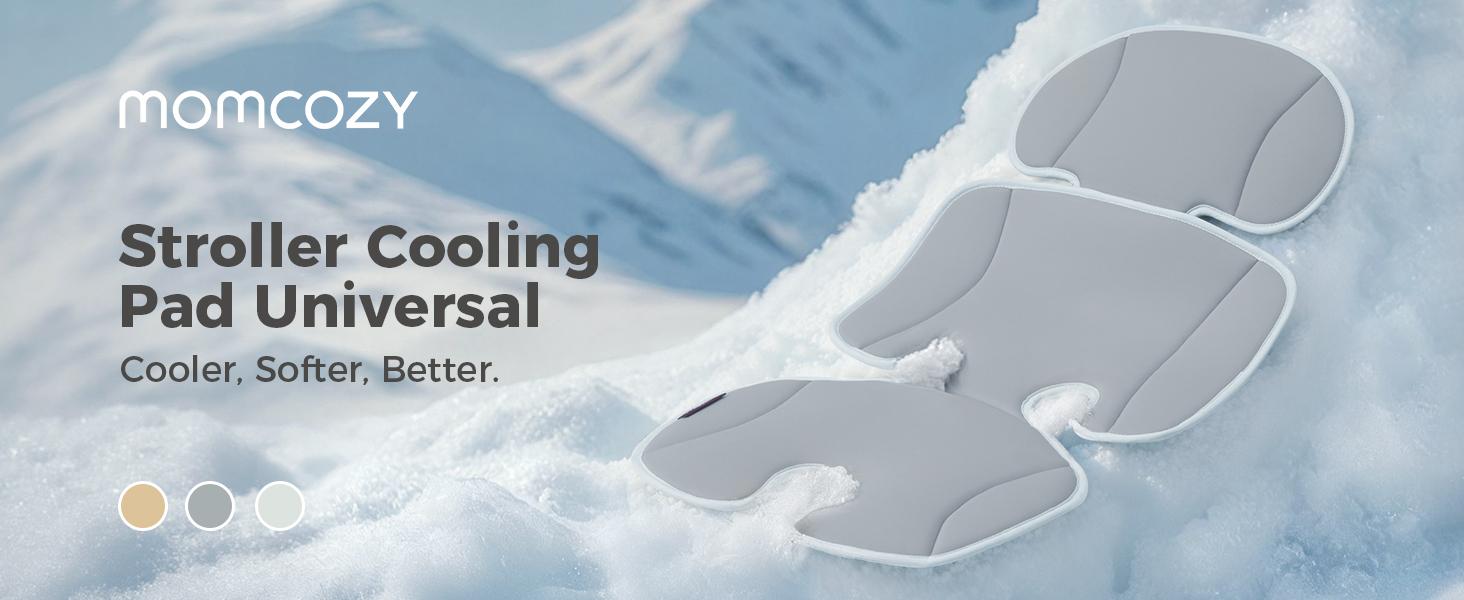 Momcozy Universal Cooling Seat Pad for Stroller-Grey CU002, Textile Blend, Designed for Hot Weather, Ideal for Daily Walks & Travel, Easy to Clean, Fits Most Strollers & Car Seats, Soothing Comfort for Baby