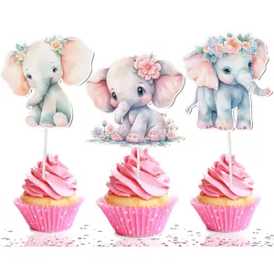 Adorable Elephant Cupcake Toppers - Perfect for Baby Showers and Birthday Parties