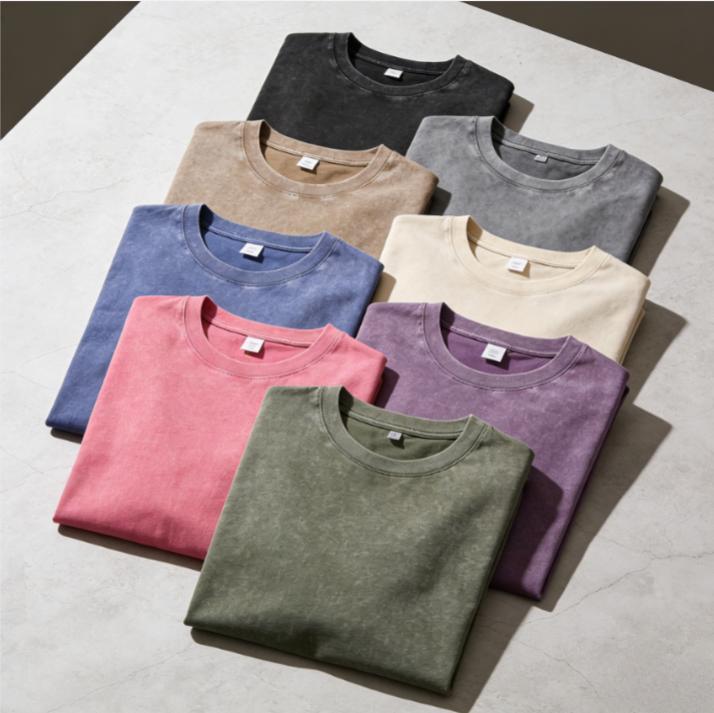 Oversized Acid Wash T-Shirt | Multi Colors Dopamine Vintage Unisex Streetwear Tee