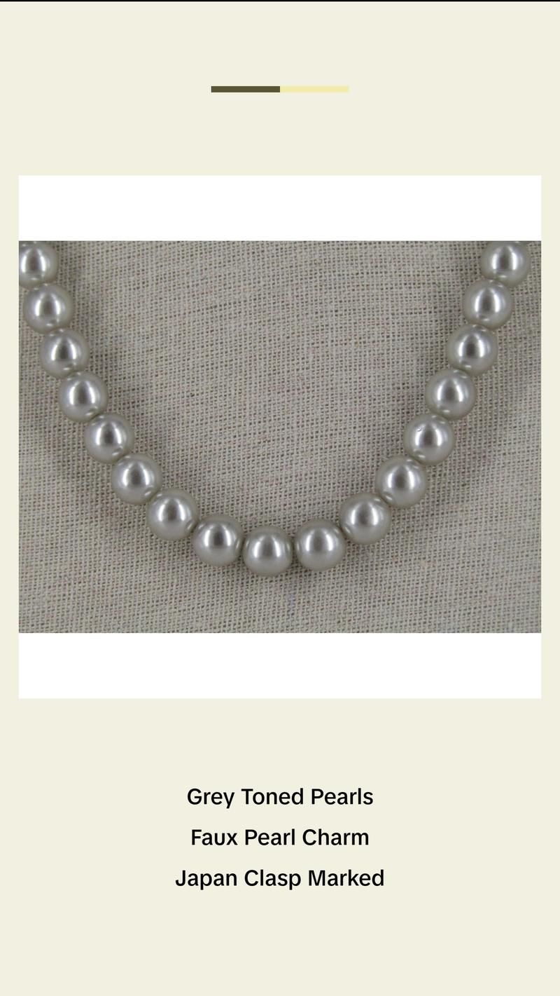 Grey Toned Faux Pearl Necklace