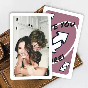 Custom Personalized Photo Wallet Insert Card, Funny Reverse Card Parody Love Note, I Love You More Couples Keepsake, Metal Anniversary Gift for Boyfriend Girlfriend, Sentimental Valentine's Day Present