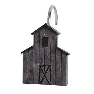 Farmhouse Barn Shower Curtain Hooks