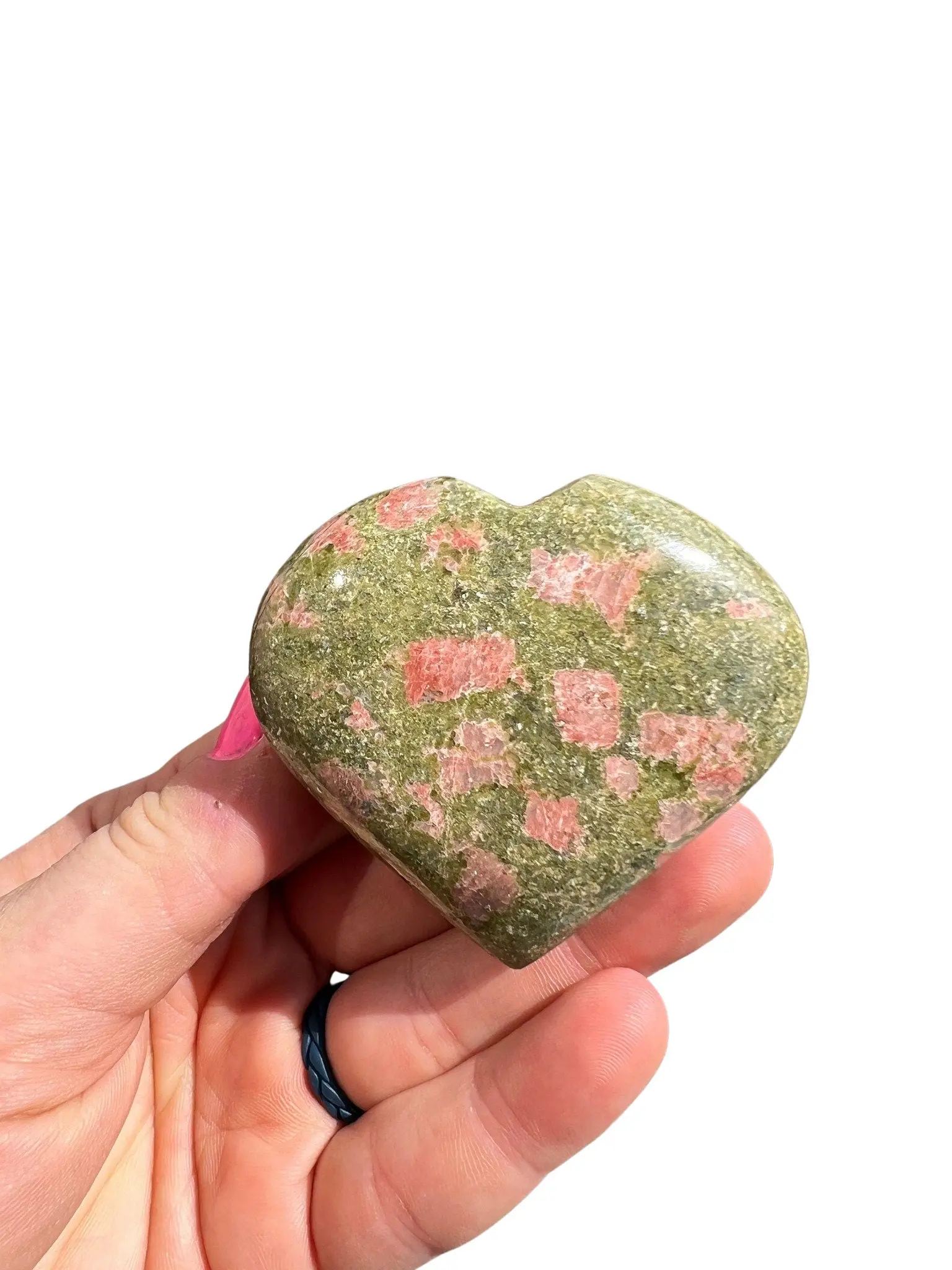 Unakite Heart - Natural Stone for Home Decor and Healing