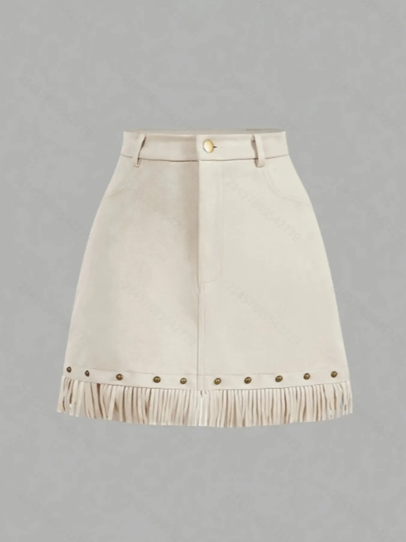 High Waist A-Line Fringe Hem Faux Suede Fitted Mini Skirt, Stylish Women's Fashion, Boho Casual Skirt, Bohemian Summer Skirts, Solid Skirt, Perfect for Casual and Party, Bottom