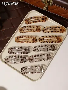 Minimalist Tortoise Shell Hair Barrettes Trend 2026 Large Hair Pins for Women Girls Neutral Color Hair Clips for Long Thick Hair Elegant Hair Styling Tools 10Pcs Set