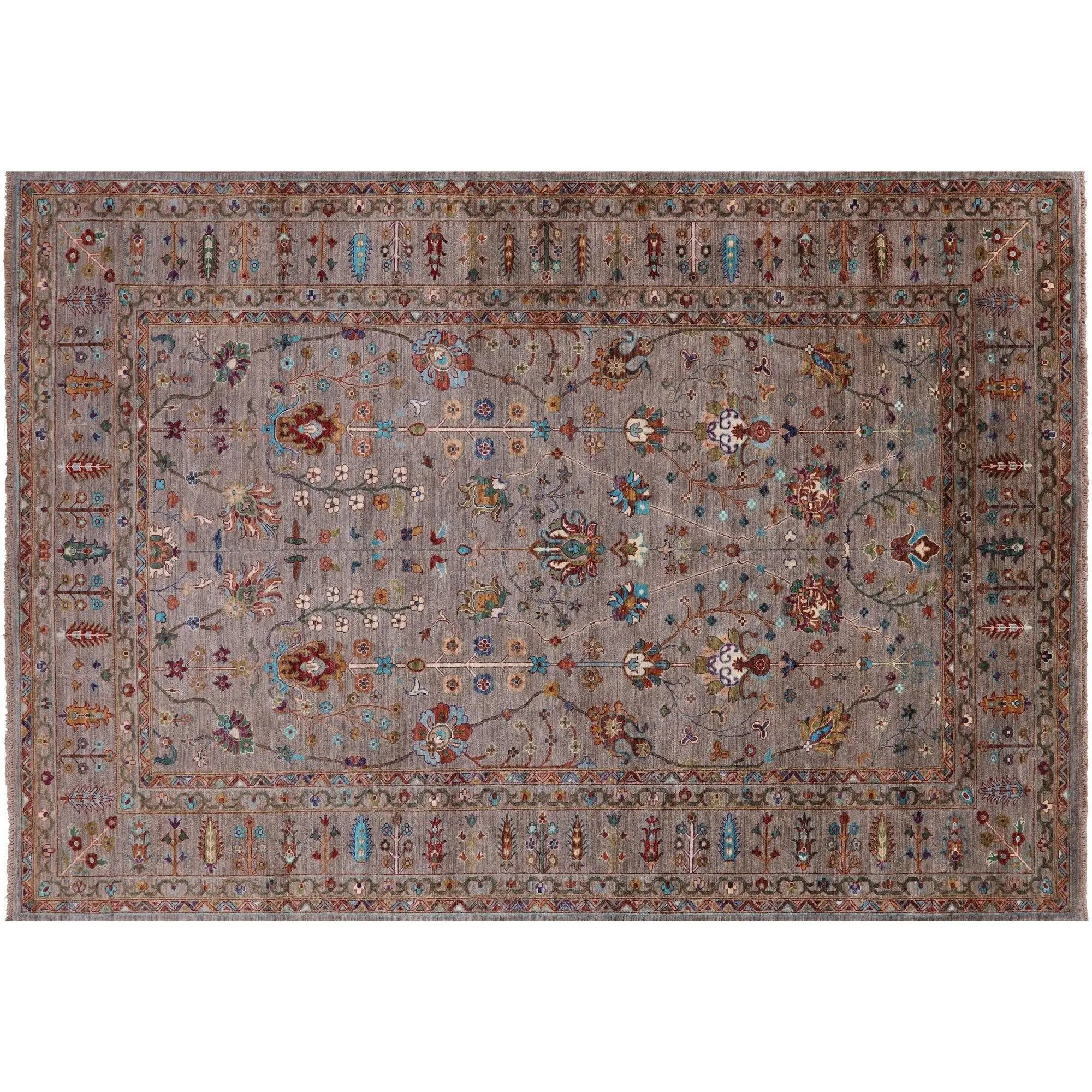 Persian Tabriz Hand Knotted Wool Rug 7' 0" X 10' 0" - Q12482