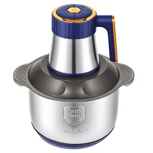 Ezify 500W Mini Electric Meat Grinder comes with a stainless steel bowl and 6 nail-shaped blades, making it a multi-functional appliance suitable for grinding meat, chopping vegetables, and preparing baby food. outdoorfun