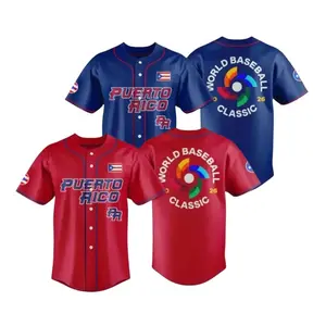 Puerto Rico 2026 World Baseball Jersey, PR Puerto Rico National Team Sports Shirt, Puerto Rico World Sports Jersey for Adults Youth and Kids, All-over Print Baseball Jersey