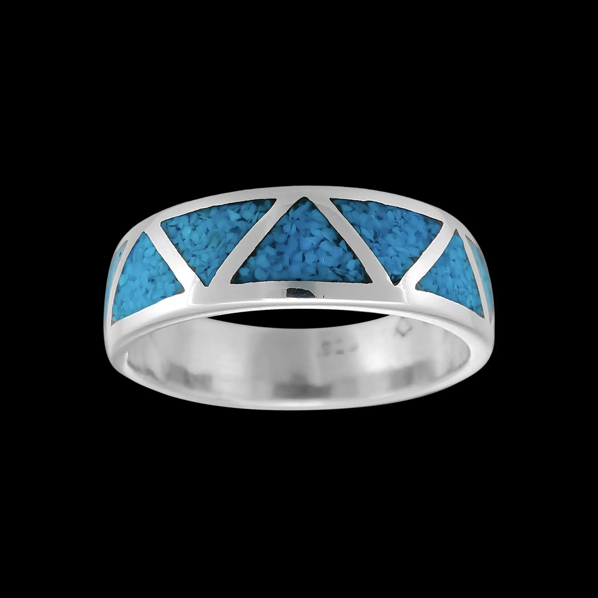 Navajo Ring, Flat Stone Ring, 925 Sterling Silver, Native American Wedding Band