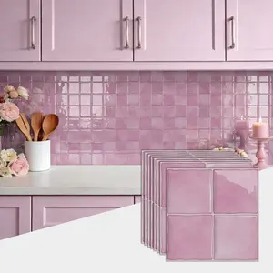 Aadesh Peel-And-Stick Self-Adhesive Tile Wall Decals, Waterproof and Stain-Resistant, Kitchen & Bathroom Splash Guards, Home Decoration