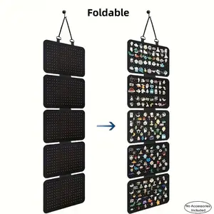 1 Piece Foldable Hanging Enamel Brooch Display Board Organizer with 5 Pages, Brooch Pin Enamel Pin Display Pages, Badge Collection Display Stand, Holds at Least 120 Pins (Pins Not Included)