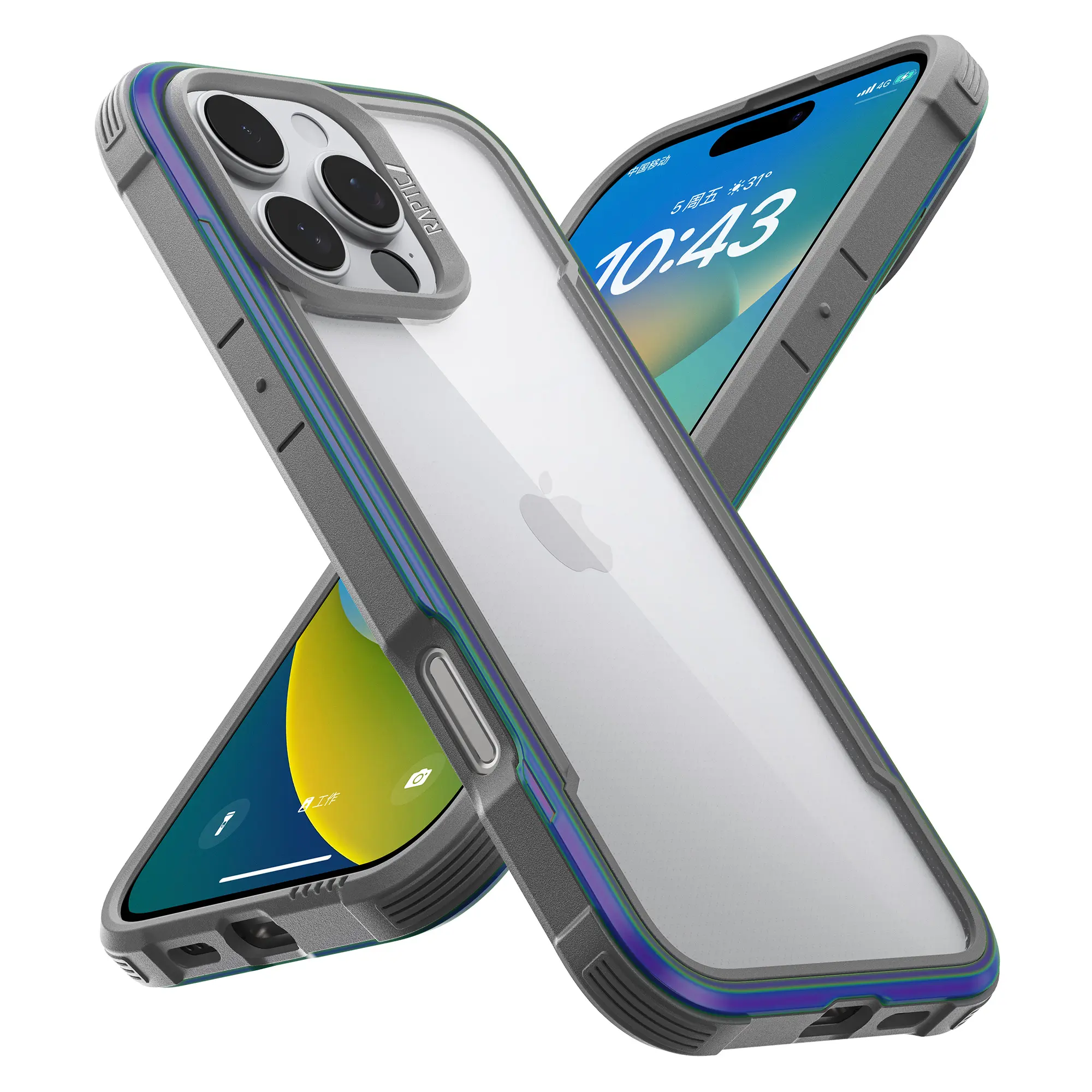 RAPTIC Shield Crystal Clear Case for iPhone 16/15/14/13 Pro Max, Durable  Anodized Shockproof Aluminum Frame Slim Drop Protection - TikTok Shop