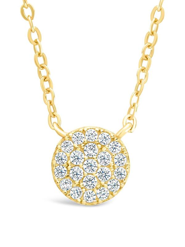 Sterling Silver CZ Disc Pendant