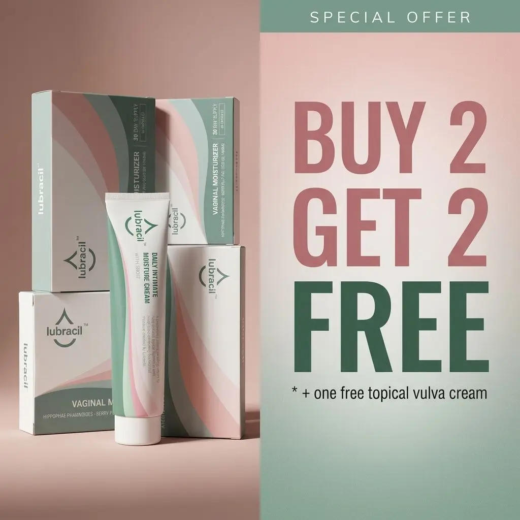 Hydrating Plant-Based Lubracil Dual-Action Vaginal Moisturizer Bundle - Buy 2 Get 2 FREE, Plus FREE Intimate Relief Cream (Single Item Eligible for Promotion)