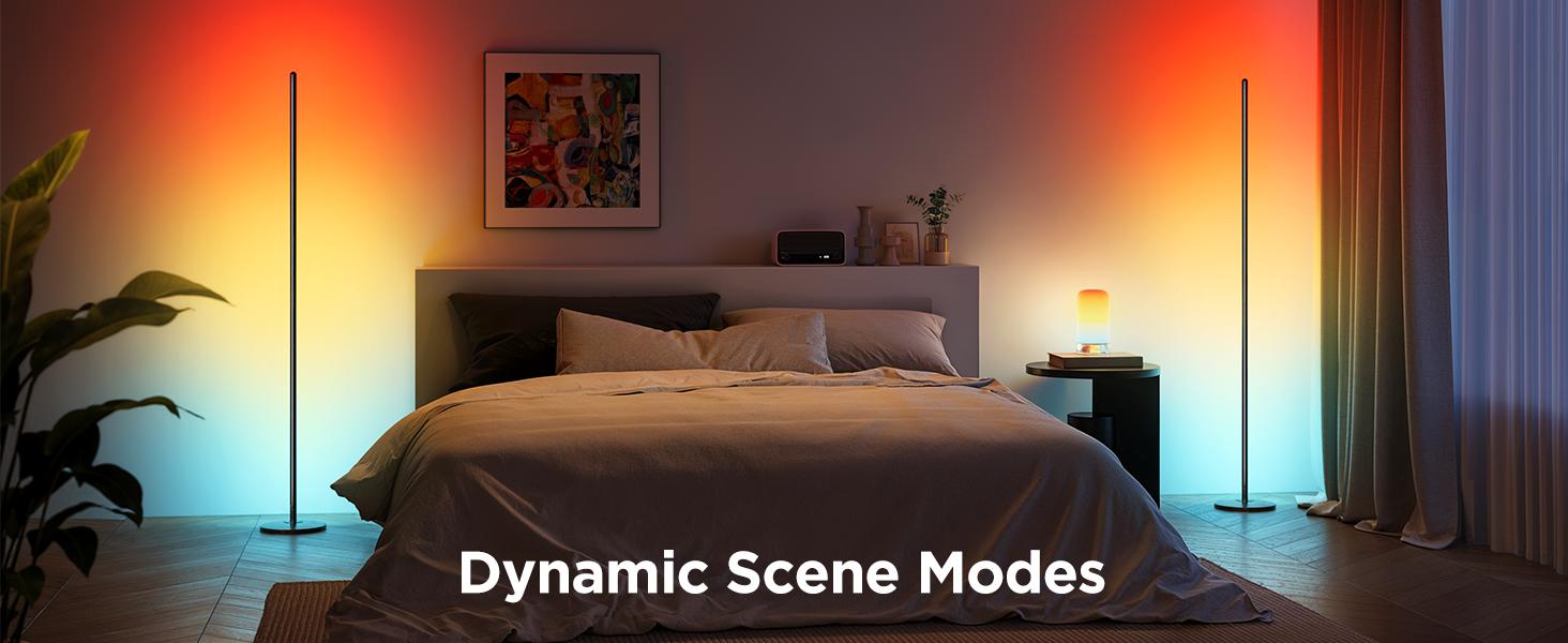 Rroetxi RGBIC Corner Floor Lamp – Minimalist Style with App & Remote Control, Stepless Dimming, Timer & Music Sync Modes, Perfect for Living Rooms, Bedrooms, Game Rooms & Party Decor