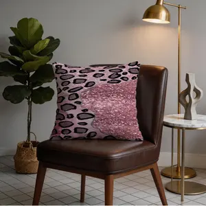 Sparkling Leopard Print Pattern Pillow, Including Pillow Core, Designed For Teenagers And Adults, Suitable For Bedroom And Living Room Decoration, Soft Short Plush Home Cushion