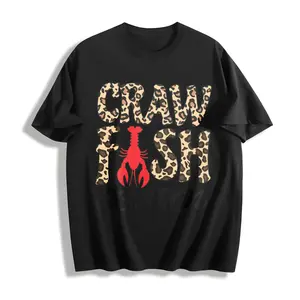 Leopard Crawfish Season Shirt, Cajun Food Crewneck, Crawfish Tee, Seafood Lover Shirt, Gift For Her