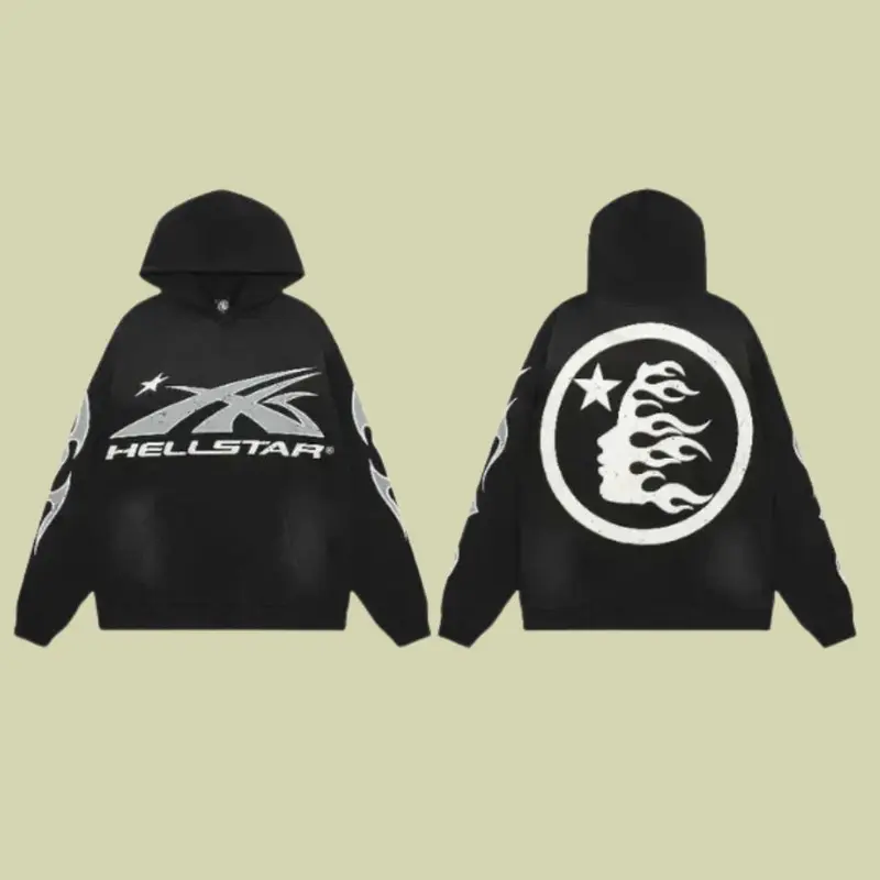 Hell-Star Unisex Hoodie ,Unisex Hip Hop Streetwear Relaxed Fit Sweatshirt for Winter Comfort & Style, Gift for Her Him