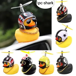 Rubber Duck Car Decoration, Car Interior Decoration, American Flag Design Cool Glasses Duck with Spiral Fan, Unique Dashboard Decor, Perfect Gift Choice, Car Ornament, Car Interior Ornaments