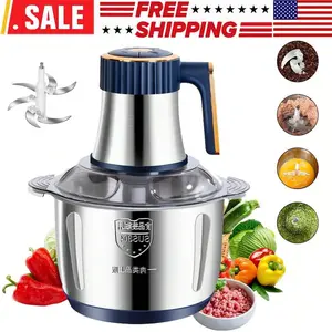 Food Processor, 5 Speed 500W Electric Meat Grinder, 5L Food Crusher Multifunction Vegetable Fruit Food Processor Chopper Kitchen Machine US Plug