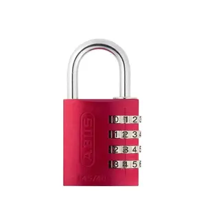 ABUS 145/40 C Aluminum 4-Dial Resettable Red Padlock, Durable Locking Mechanism, Reliable for Luggage to Protect and Secure