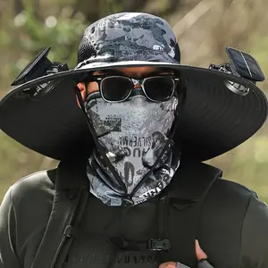 New Solar-Powered Fishing Hat - Sun Protection Cap with 2 Fans, Dual-Power Outdoor Fan Fishing Hat for Men's Climbing and Fishing