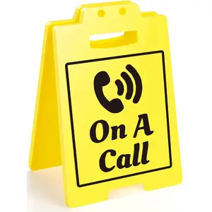 Office Desk Sign - On a Call - Do Not Disturb Signs, Meeting in Progress Sign, Privacy Please Table Signs, Workplace Status Indicator, Cubicle Accessories & Office Accessories for Men Women