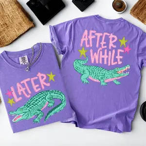 Comfort Colors Later Gator Alligator Summer Shirt, After While Crocodile T-Shirt, Trendy Funny Summer Vacation Tee