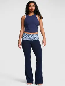 PINK All-Day Cotton™ Foldover Flare Leggings