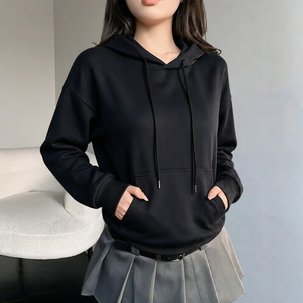 JOGWAVE women’s basic hoodie, classic streetwear pants set, retro style, suitable for all seasons, ideal for everyday cycling wear, loose-fit women’s hoodie, unisex streetwear casual long sleeves, essential streetwear hoodie with a relaxed aesthetic, comf