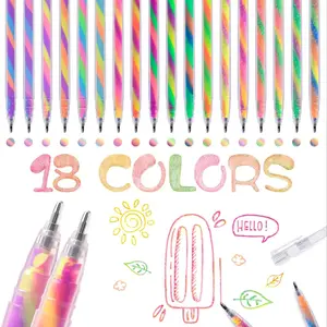 Color Changing Gel Pen Set, 6/18pcs Glitter Pen Set for Coloring Books Drawing Doodling Scrapbooking Notes, Artist Illustrating Pen, Art Craft Supplies, Coloring Materials Set