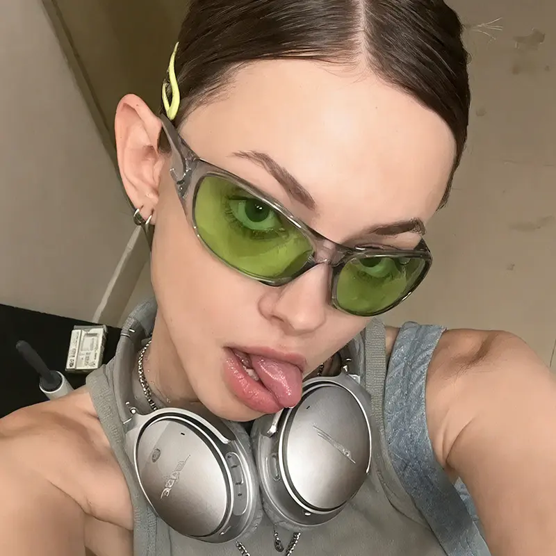 Retro Y2K Wrap Around Sunglasses for Men & Women – Futuristic Cyberpunk Aesthetic Glasses for Festivals, Rave, & Streetwear