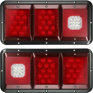 Partsam LED Triple Tail Lights For Car RV Trailer Camper Stop Turn Tail Backup Reverse Lights Taillights