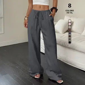 TFNOSIZE Women's Casual Pants – Loose Wide-Leg Pants, Solid Color Elegance, Comfortable, Simple, Breathable Pants, Suitable for Daily Outing and Home Wear, Basic Wide-Leg Sweatpants
