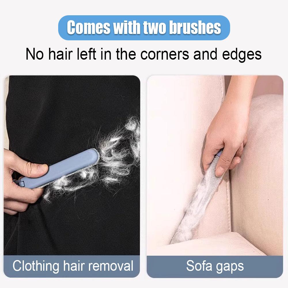 【4 in 1】Pet Hair Removal Tool, Lint Cleaner for Dog & Cat Hair, Gently Effective on Furniture, Carpets, Clothing, Bedding, Cat/Dog Hair Remover with Extra long Handle & Multi-functional, Reusable, Washable Brush pet hair removal tool
