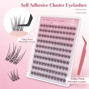 1 Box 120 Pairs False Lashes, Single Cluster Design, Lightweight & Reusable, Ideal for Daily Makeup, Includes Tweezers, Fluffy Lashes