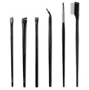 6 Pieces Eyeliner Brush Set Flat Bent Eye shadow Brushes Suit Wet Powder Liquid Gel Eyebrow Comb Makeup Flawless Cosmetic