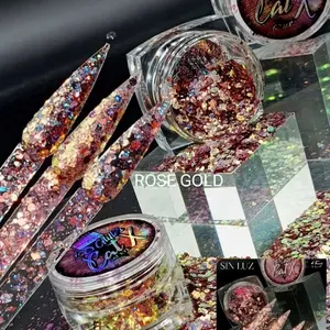 Fantasy Nails Cat X ROSE GOLD Glitter Decoration