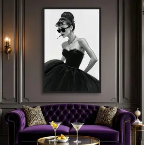 Audrey Hepburn Smoking Fashion Art Print