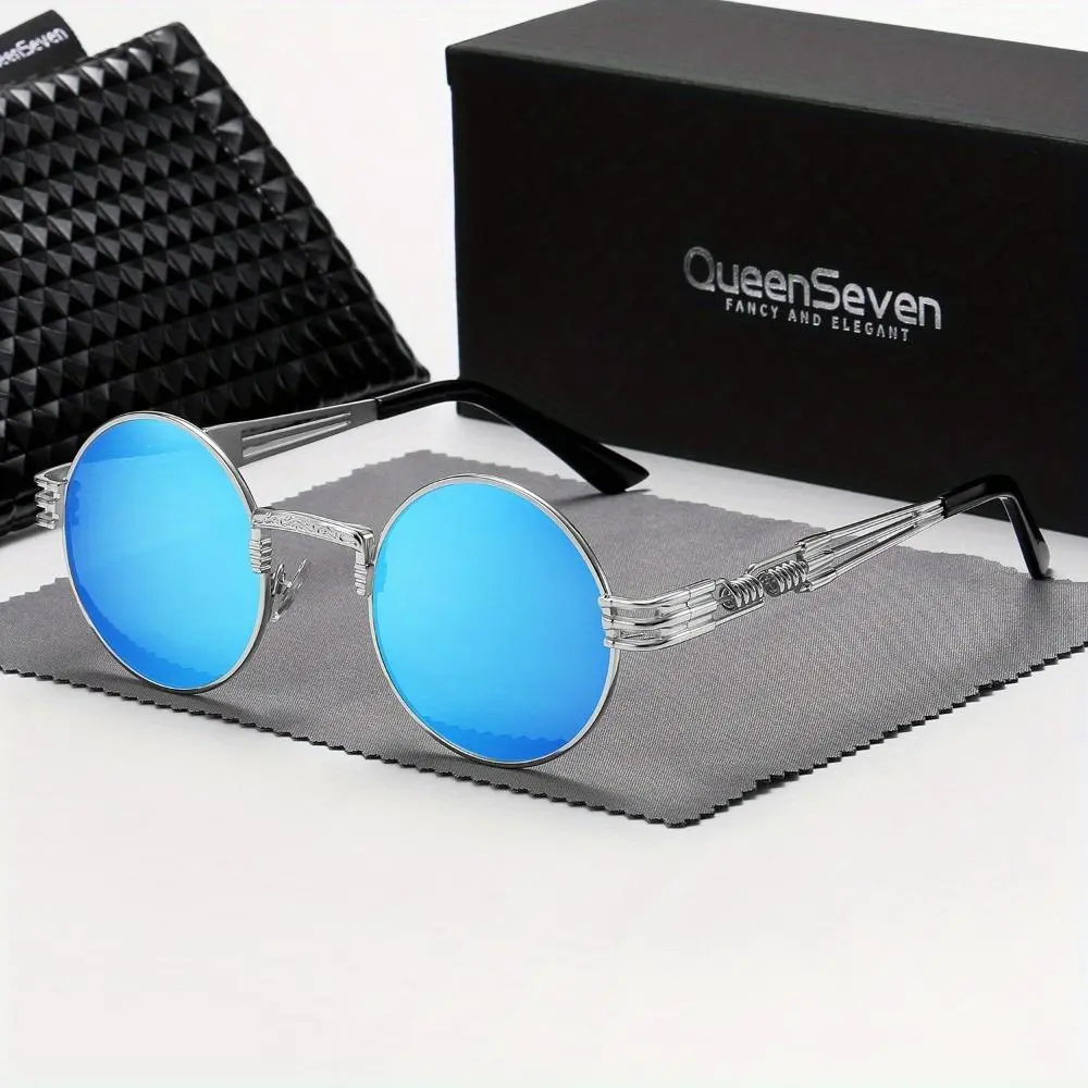 QueenSeven Unisex Polarized Retro Round Frame Outdoor Travel Sunglasses UV400