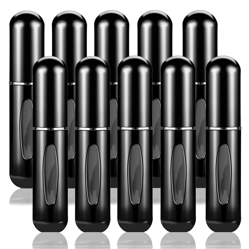5ml Mini Compact Perfume Atomizer, 10pcs Portable Liquid Containers, Perfume Spray Dispenser Bottle, Aluminum Empty Refillable Spray Bottles, Travel Spray Bottles, Empty Cosmetic Makeup Organisers For Perfume