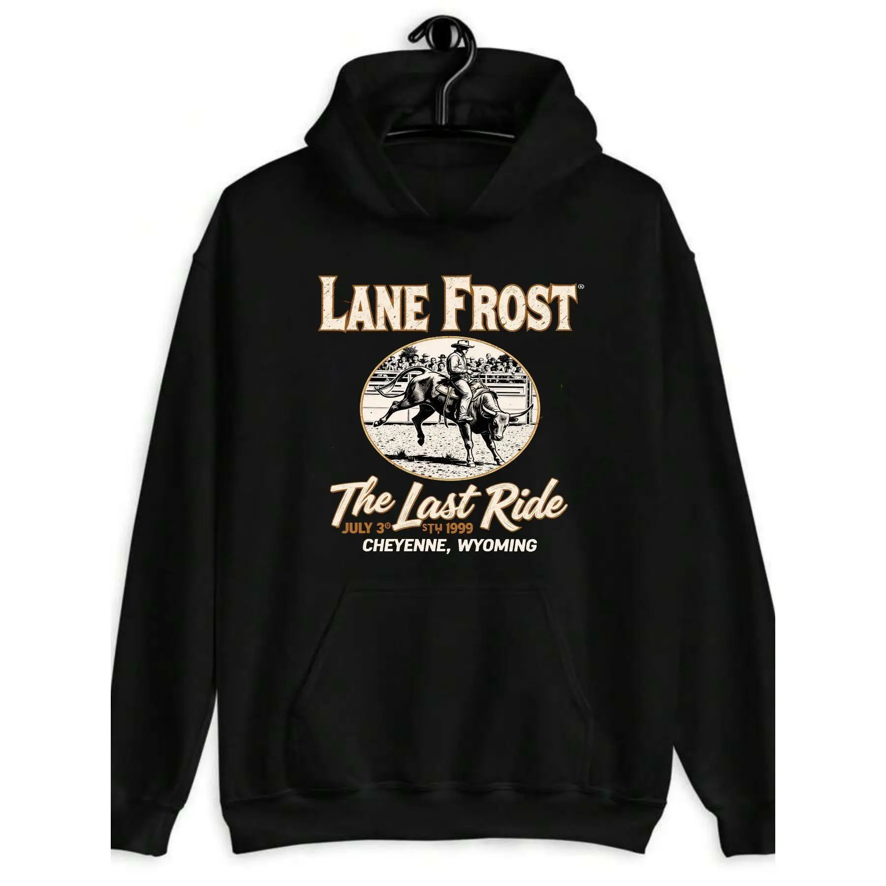 Lanforster's Last journey Cheney Wyoming Cow-patterned hoodie, retro Western denim Cow-riding sweatshirt, unisex pullover hoodie, Cheney Wyoming cow-patterned design, loose-fitting long-sleeved hoodie, suitable for both men and women, western events, them